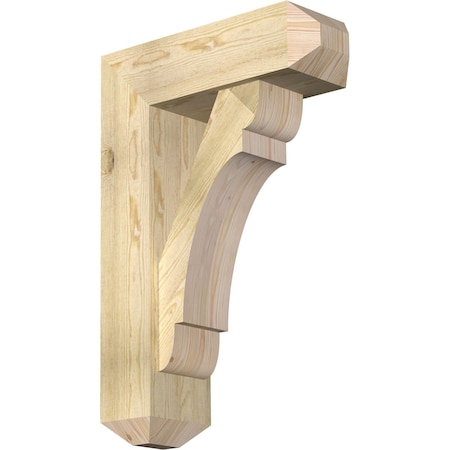 Ekena Millwork Olympic Craftsman Rough Sawn Bracket w/ Offset Brace, Douglas Fir, 8"W x 24"D x 36"H BKT0806X24X36OLY04RDF